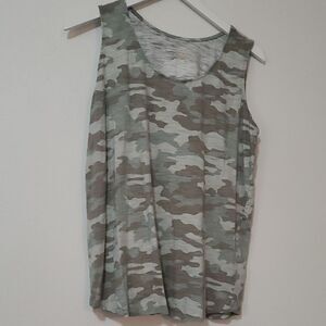 Belle by Kim Gravel Printed Slub And  Tank Top L
